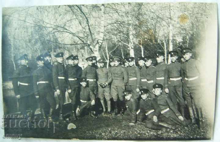 Царство България стара снимка картичка войници София 1919 г.