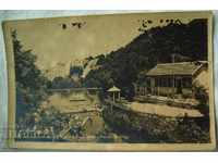 Παλιά φωτογραφία καρτ ποστάλ λίμνη Kostenets κοντά στις βίλες "Renaissance"