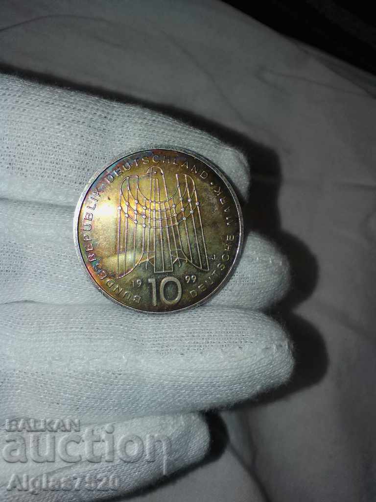 10 марки /сребро/ 1999г Германия..UNC