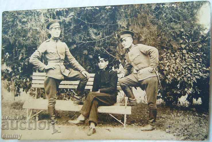 Old photo card officers soldiers