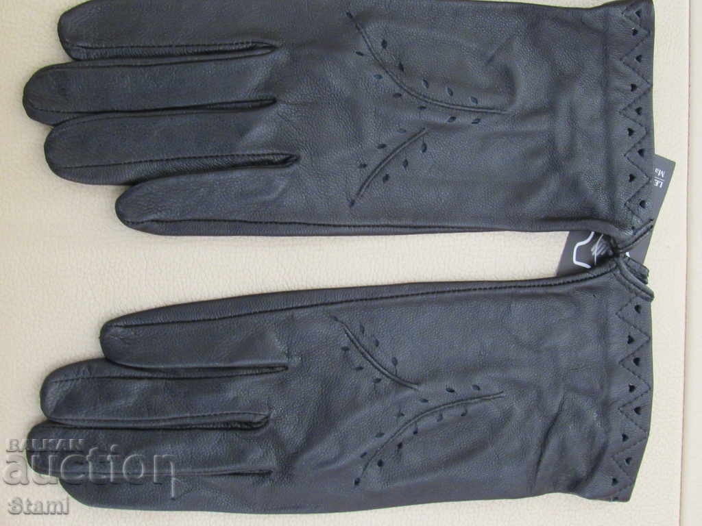 Delivery of Black women's leather gloves made of genuine leather, Delivery of Black women's leather gloves made of genuine leather,