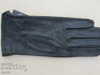 Black women's leather gloves made of genuine leather,