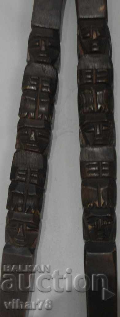 Delivery of an old wooden fork and a wall spoon Delivery of an old wooden fork and a wall spoon