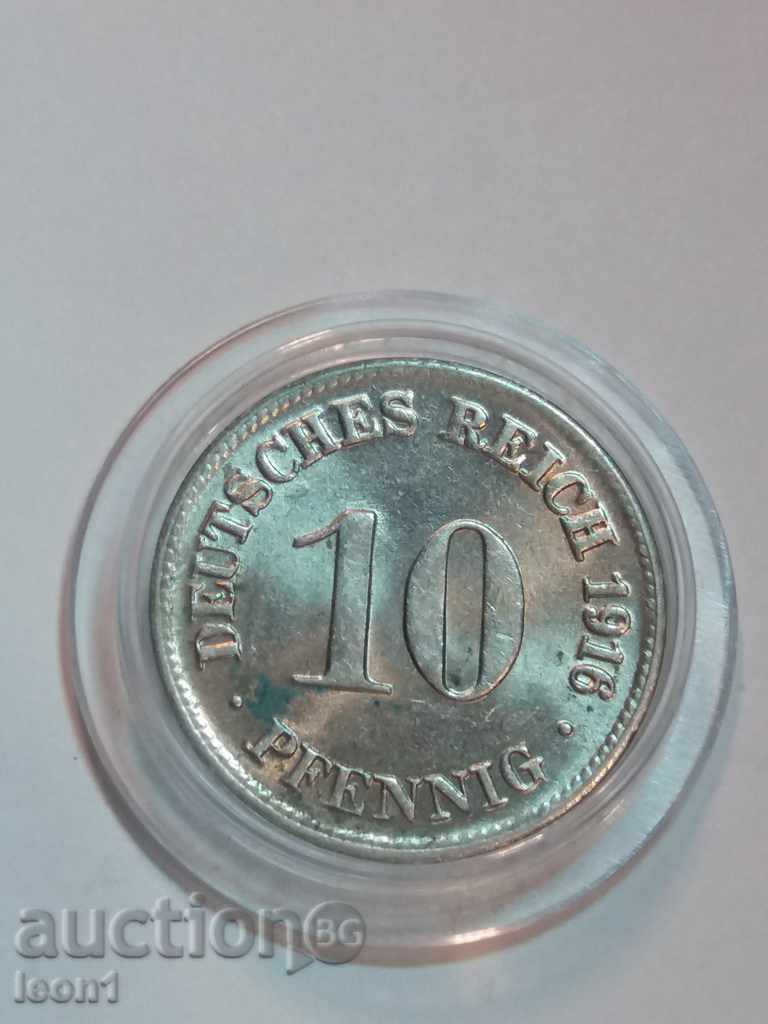 Germany 10 pfennig 1916 D