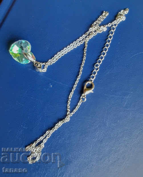 Stainless steel necklace and Swarovski crystal, heart - 5 Stainless steel necklace and Swarovski crystal, heart - 5