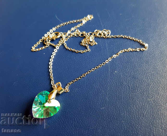 Colier din oțel inoxidabil și cristal Swarovski, inimă Colier din oțel inoxidabil și cristal Swarovski, inimă