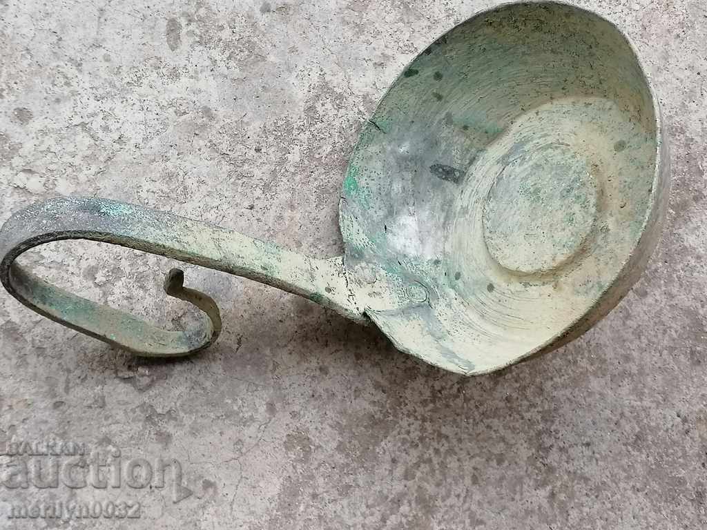 Auction Old copper ladle, pan, copper, copper pot, pit Auction Old copper ladle, pan, copper, copper pot, pit