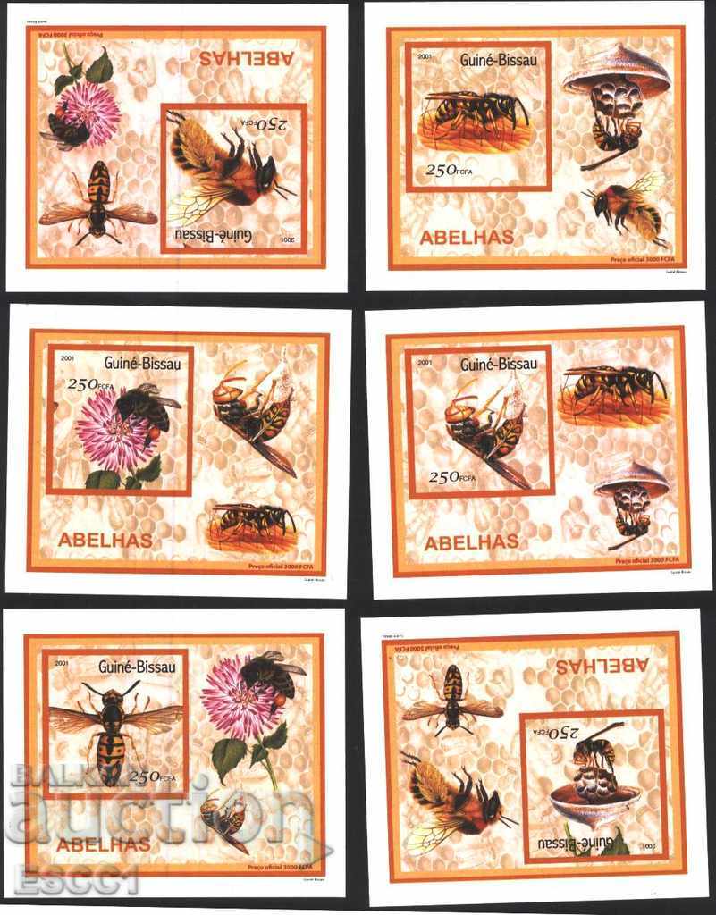 Clean blocks of non-perforated Bee Fauna 2001 from Guinea-Bissau with price 12.00 BGN | € 6.14 Clean blocks of non-perforated Bee Fauna 2001 from Guinea-Bissau with price 12.00 BGN | € 6.14