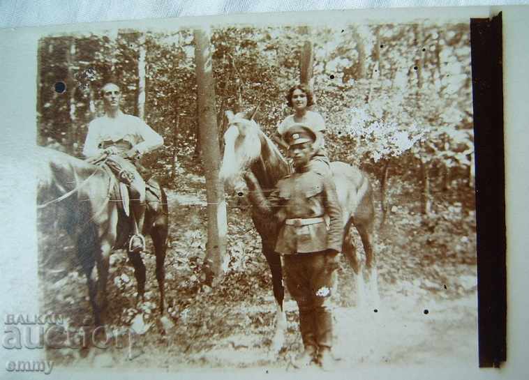 Kingdom of Bulgaria old photo postcard soldier horses walk