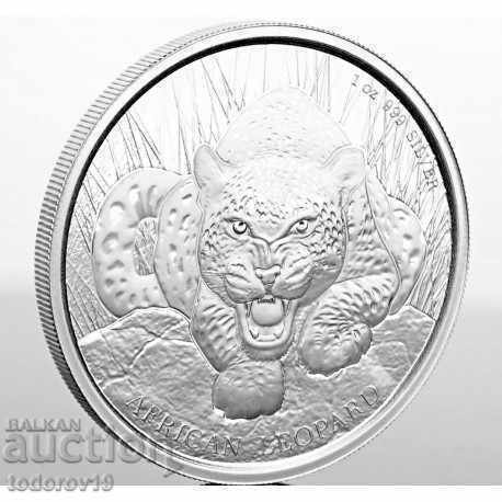 1 oz Leopard de argint - Republica Ghana 2017