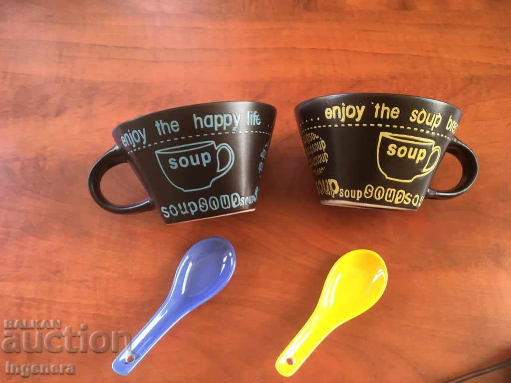 Delivery of BOWL BOWL SPOON PORCELAIN FOR SOUP -2 PCS Delivery of BOWL BOWL SPOON PORCELAIN FOR SOUP -2 PCS