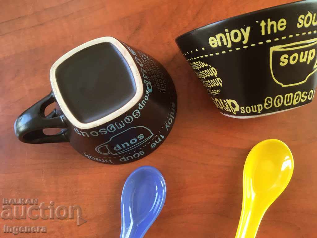 BOWL BOWL SPOON PORCELAIN FOR SOUP -2 PCS - 5 BOWL BOWL SPOON PORCELAIN FOR SOUP -2 PCS - 5