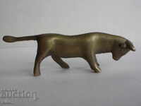 Antique bronze figurine (statue, plastic) of a bull.