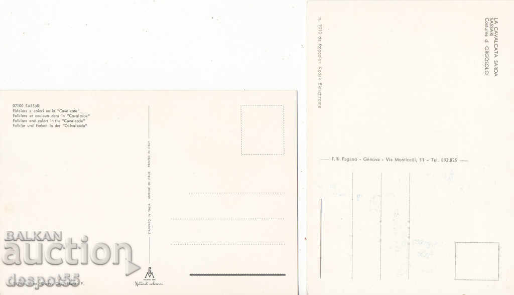 Auction  1962. Italy. Italian folk costumes.