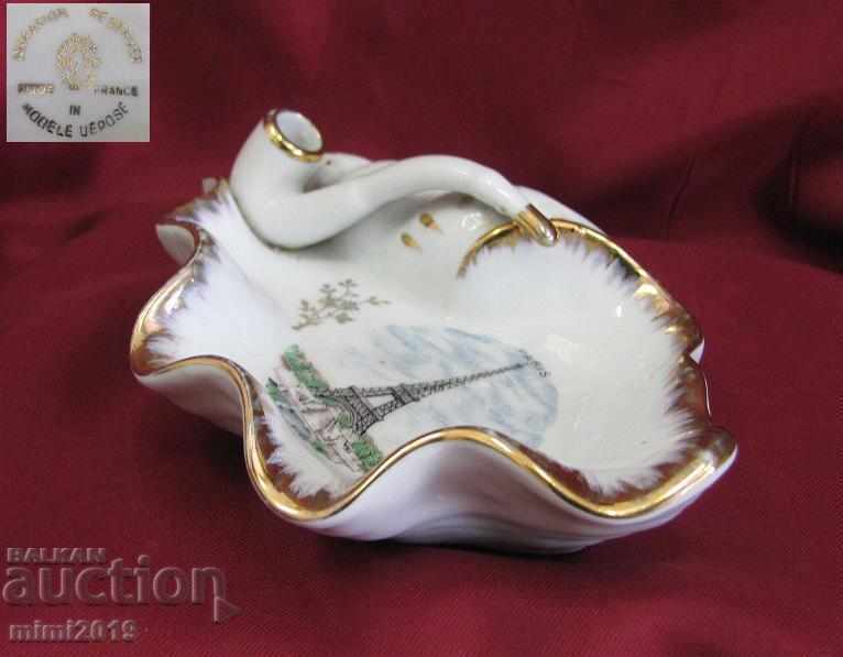 Vintich Porcelain Ashtray Marked France