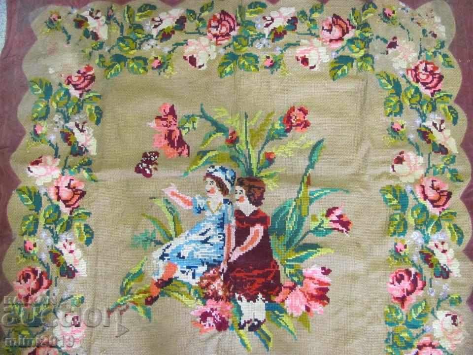 19th century Large tapestry hand-sewn sackcloth and woolen threads with price 180.00 BGN | € 92.03