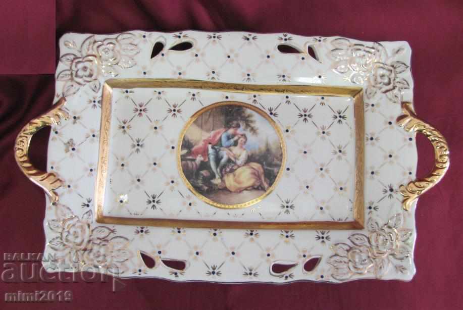 Vintage Large Porcelain Tray Japan Marked - 7 Vintage Large Porcelain Tray Japan Marked - 7