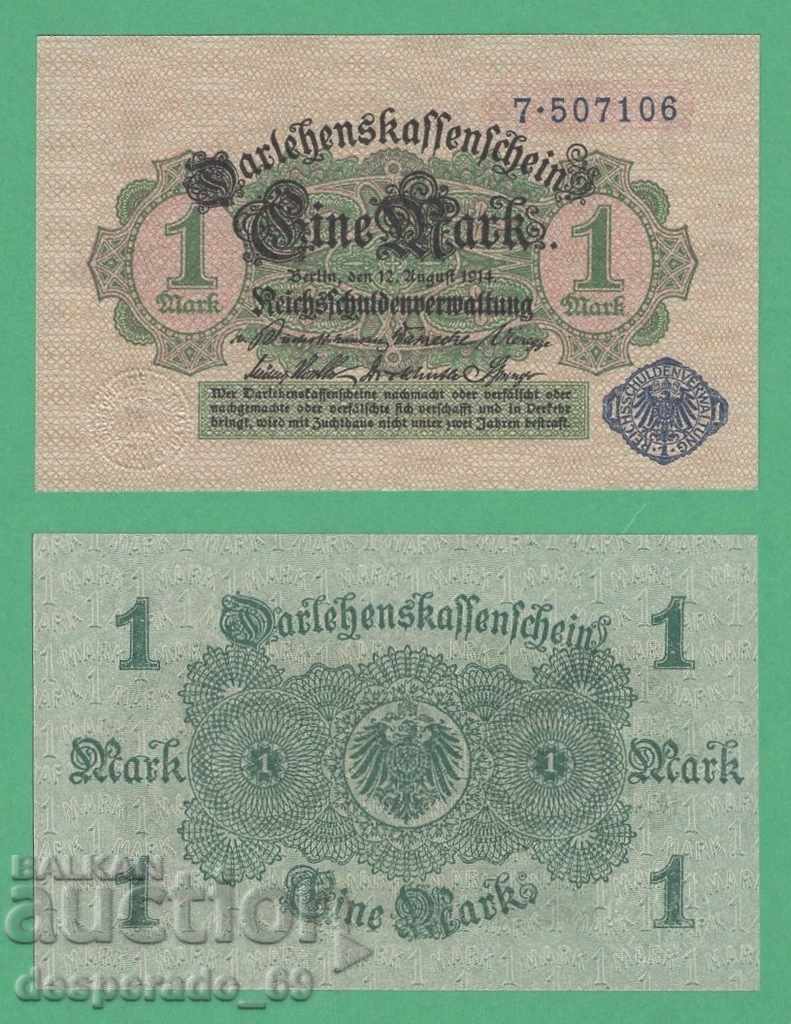 (¯` '• .¸ GERMANY 1 mark 1914 UNC (option 1) ¸. •' ´¯)