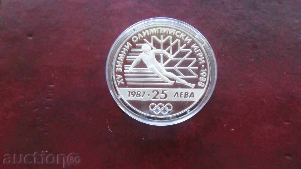 25 лева 1987 зимни Олимпийски игри Калгари