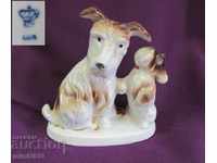 40's Porcelain Figure Dogs Germany