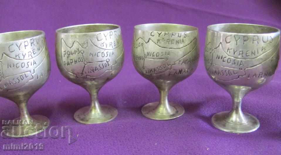 30 Antique Tray and 6 pcs. Cups Cyprus - 7