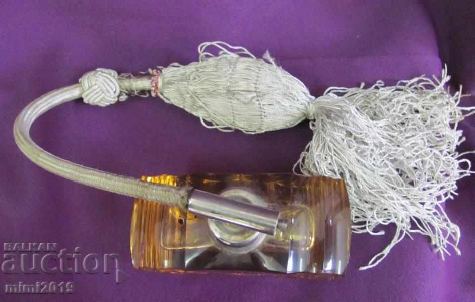 30's Art Deco Crystal Glass Perfume Bottle - 5 30's Art Deco Crystal Glass Perfume Bottle - 5