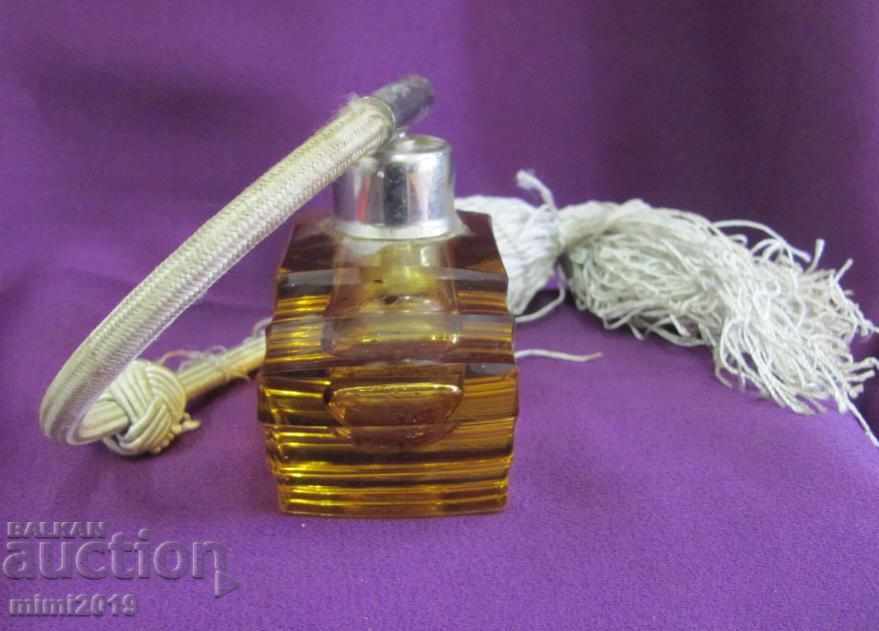 30's Art Deco Crystal Glass Perfume Bottle - 6 30's Art Deco Crystal Glass Perfume Bottle - 6