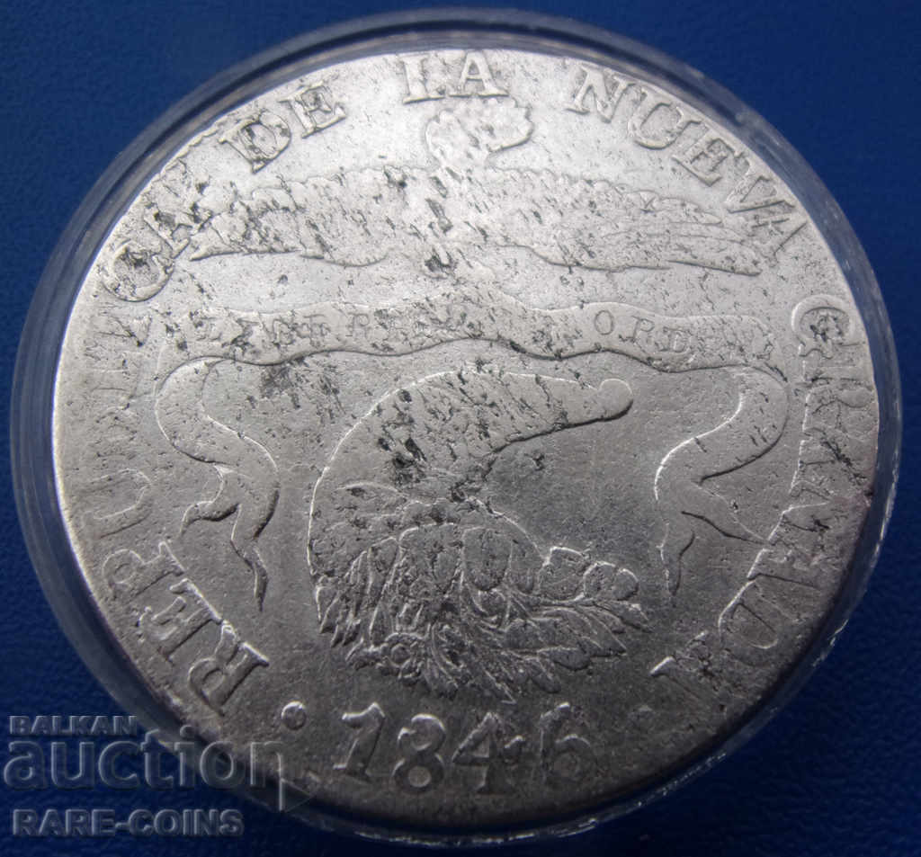 Republic of New Granada Thaler 8 Real 1846 Original foarte rar cu preț € 135.49 | 265.00 BGN