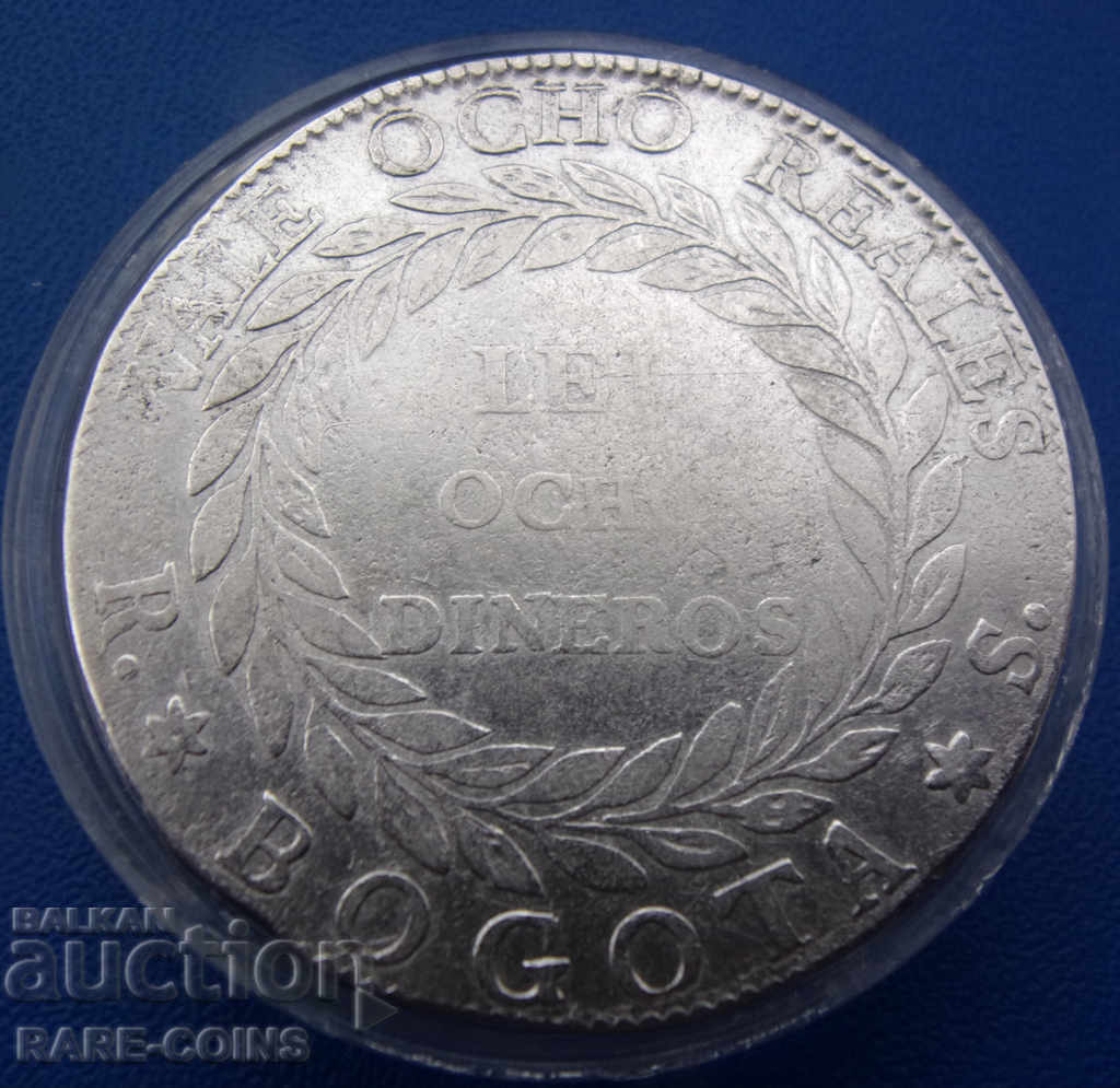 Licitație Republic of New Granada Thaler 8 Real 1846 Original foarte rar