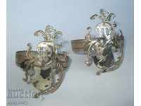 Inel de șervețel placat cu argint vechi Șervet Decor de cavaler