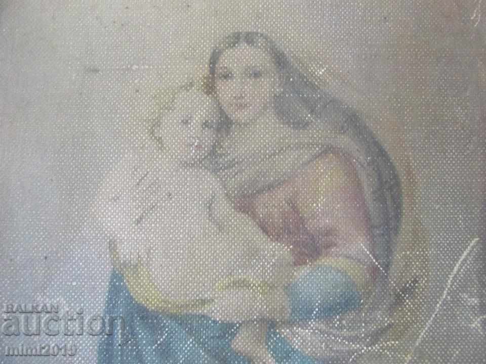 Auction  19th century Painting on the canvas of the Madonna