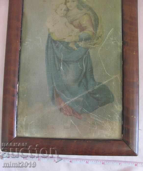 19th century Painting on the canvas of the Madonna - 6