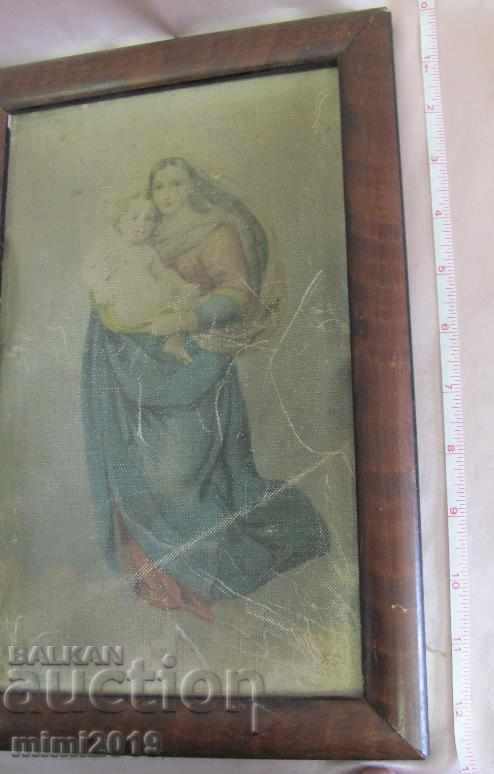 19th century Painting on the canvas of the Madonna - 7