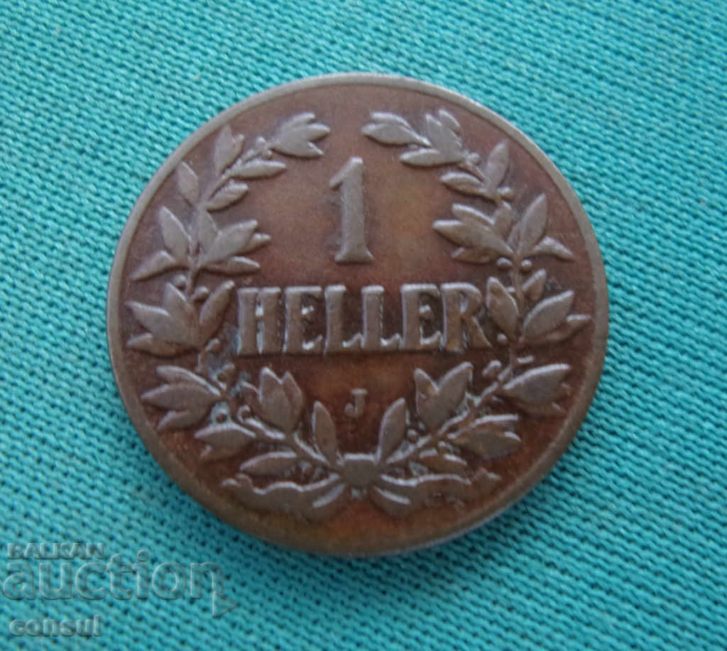 German East Africa 1 Heller 1913 J Rare