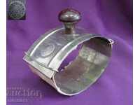 Antique Metal Inkwell for Ink Masonic Symbol