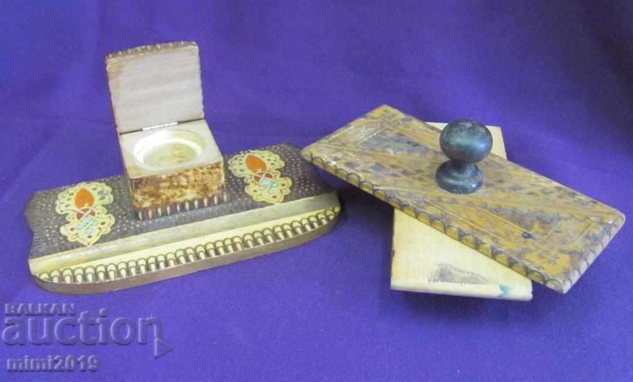 19th Century Wooden Writing Set - 6 19th Century Wooden Writing Set - 6