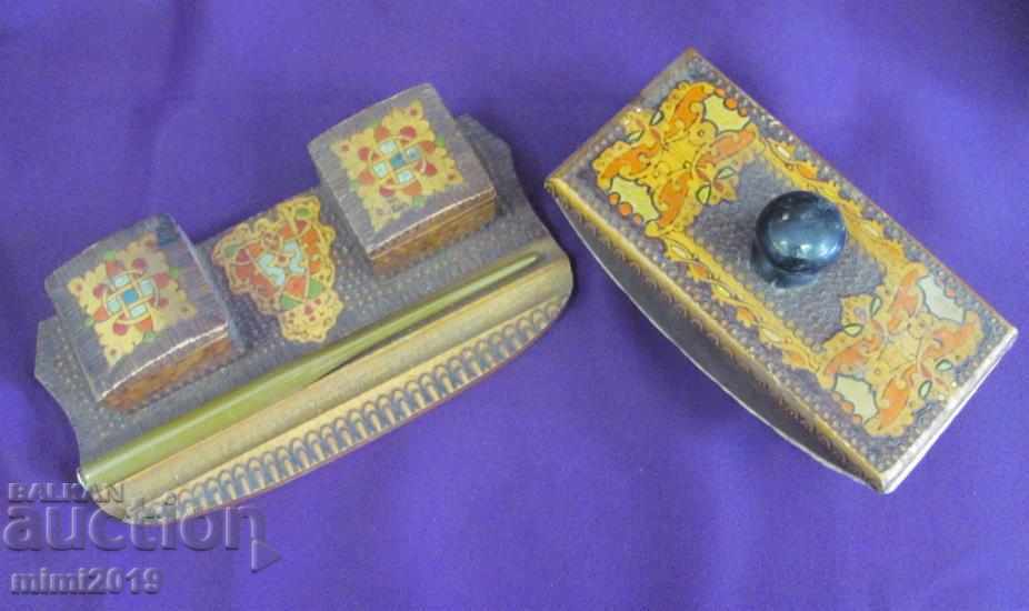 Auction 19th Century Wooden Writing Set Auction 19th Century Wooden Writing Set