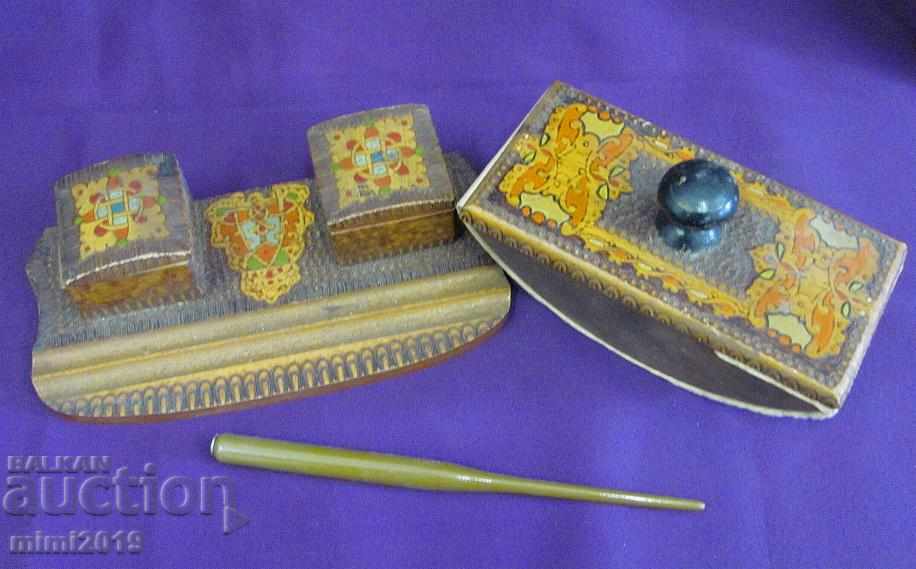 19th Century Wooden Writing Set - 7 19th Century Wooden Writing Set - 7