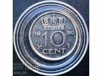 Netherlands 10 cents 1980