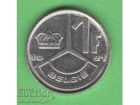 (¯`'•.¸   1 франк 1991  БЕЛГИЯ   ¸.•'´¯)