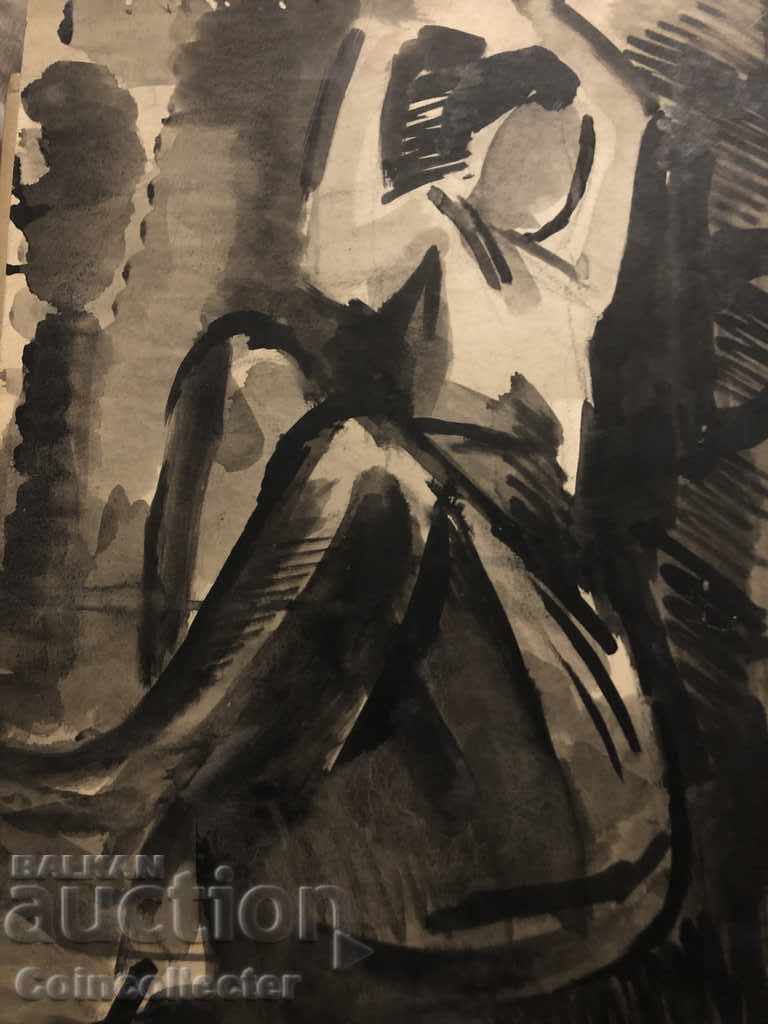 Old watercolor "Lying Woman" with price 22.00 BGN | € 11.25 Old watercolor "Lying Woman" with price 22.00 BGN | € 11.25