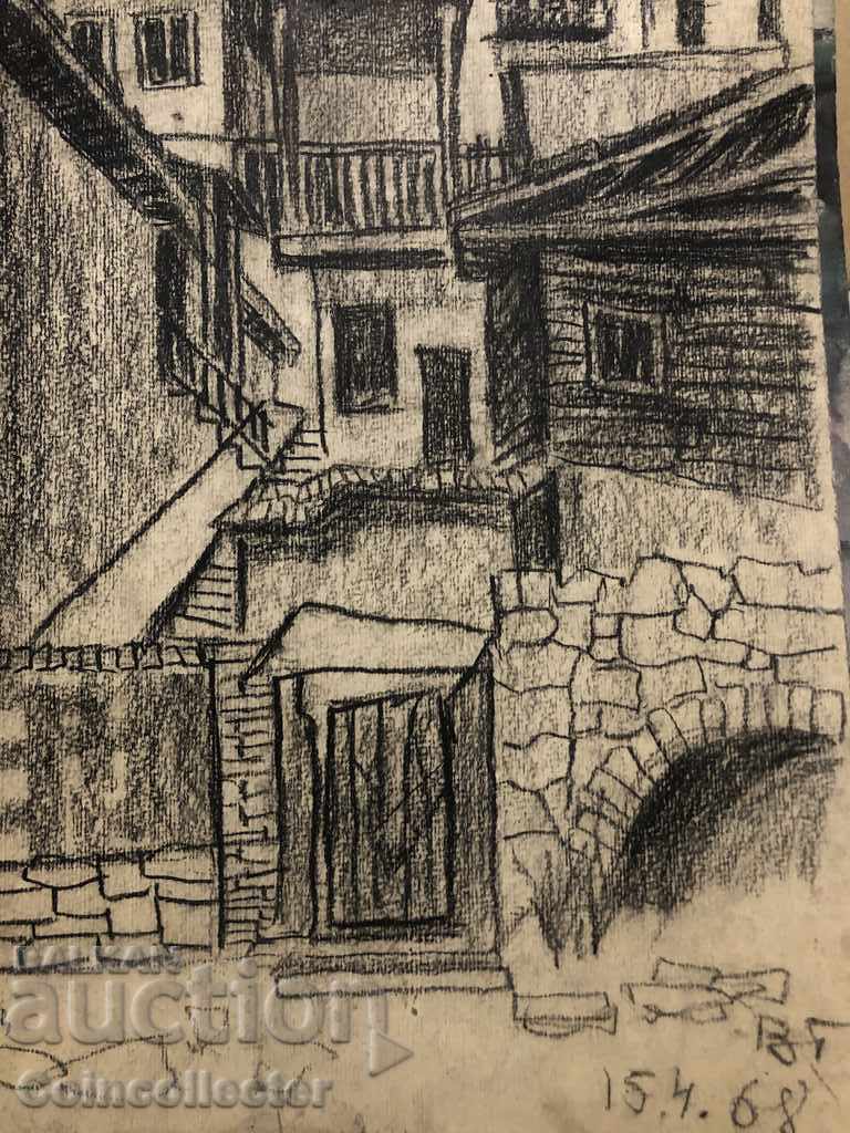 Auction An old work with charcoal 1968 Auction An old work with charcoal 1968