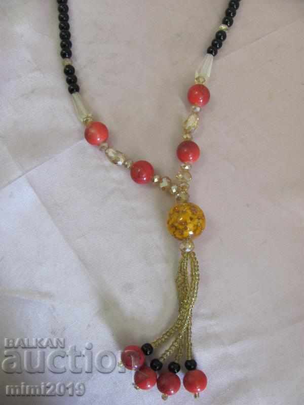 Colier Vintage pentru femei Colier mărgele de sticlă - 5 Colier Vintage pentru femei Colier mărgele de sticlă - 5