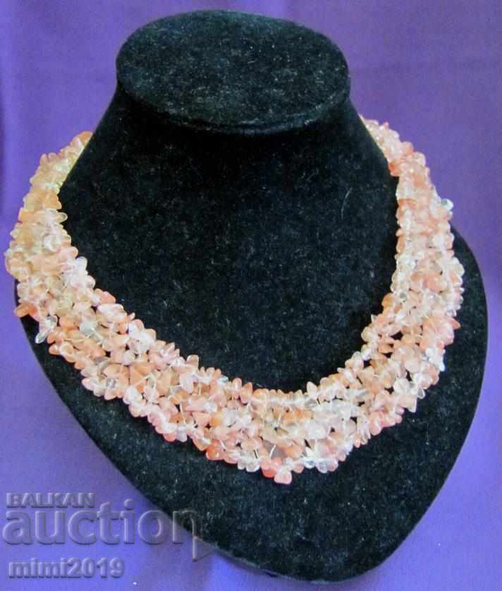 Vintage Women's Necklace Necklace Natural Pink Crystal