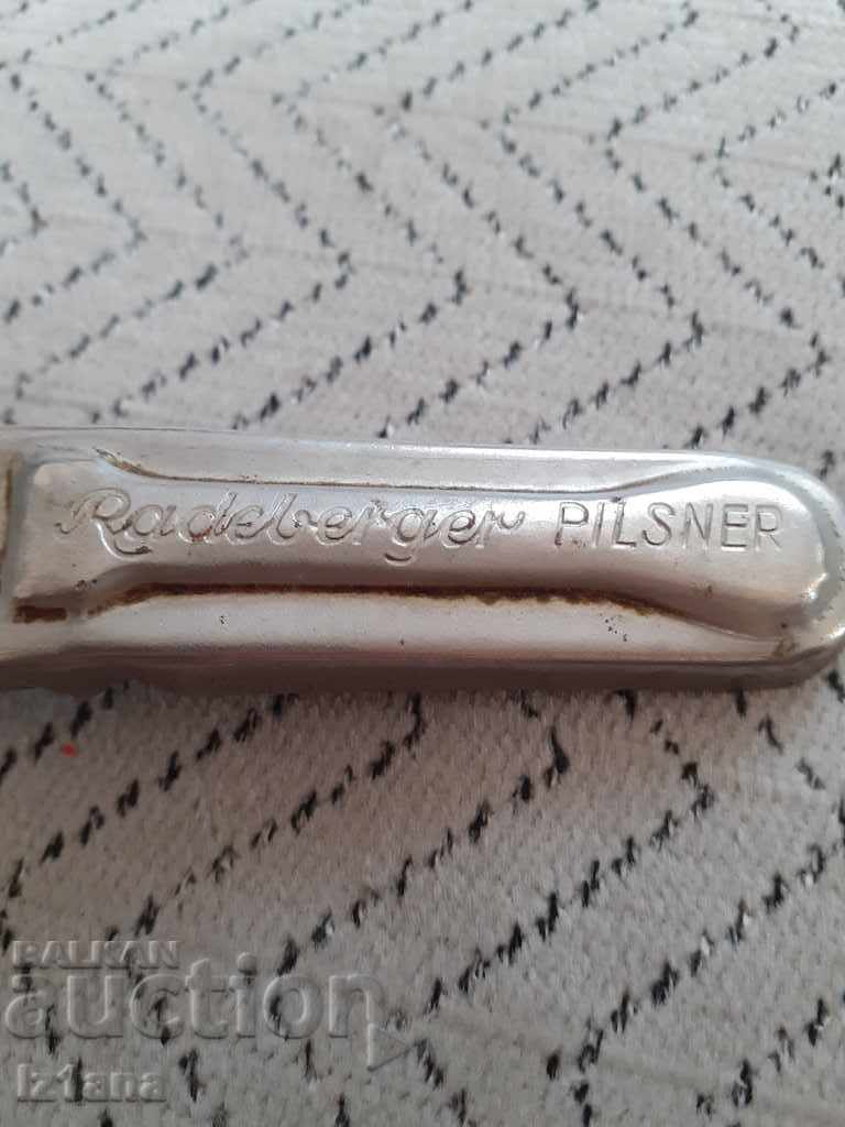 Old Radeberger Pilsner opener with price 10.00 BGN | € 5.11