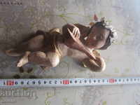 Старинна позлатена дървена кукла ангел ангелче 19 век