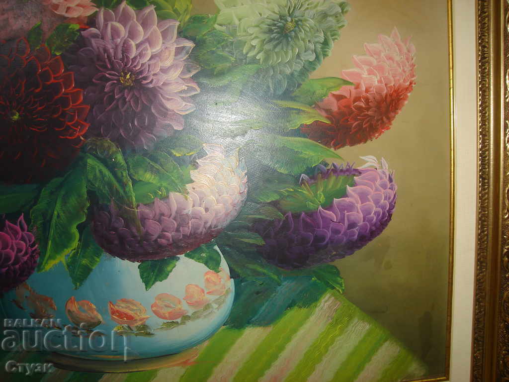 Livrarea Tablou clasic "Daliile", ulei, 50x70 cm - Lichidare de stoc