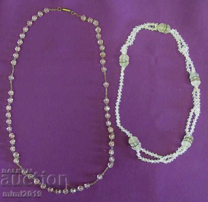 30s 2 pcs. Old Ladies Necklaces Crystal Beads