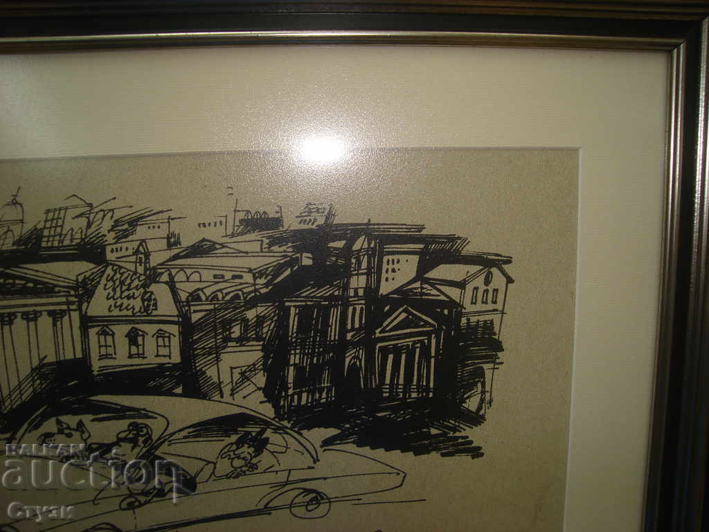 Licitație Slav Mitov litografie 24x34 cm-Lichidare