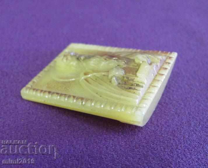 Auction Vintich Glass Icon Iv. Rilski Auction Vintich Glass Icon Iv. Rilski